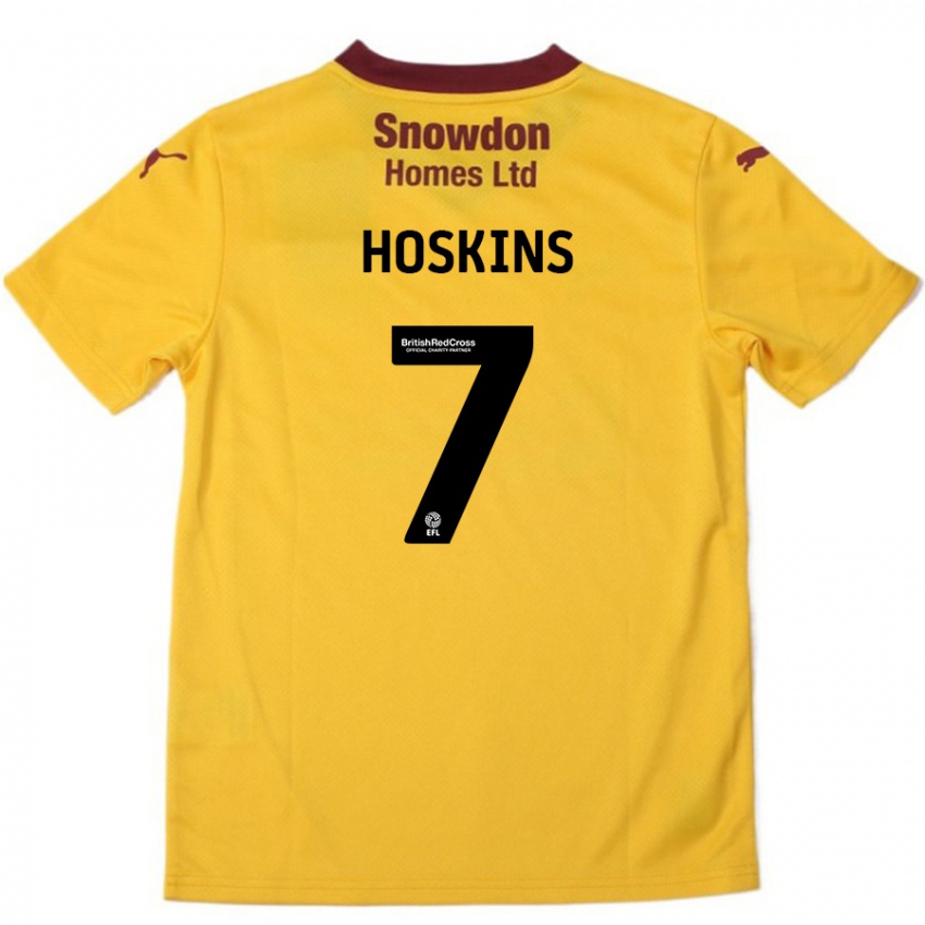 Hombre Camiseta Sam Hoskins #7 Naranja Borgoña 2ª Equipación 2024/25 La Camisa México