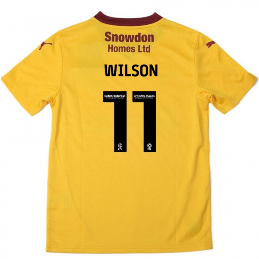 Hombre Camiseta James Wilson #11 Naranja Borgoña 2ª Equipación 2024/25 La Camisa México