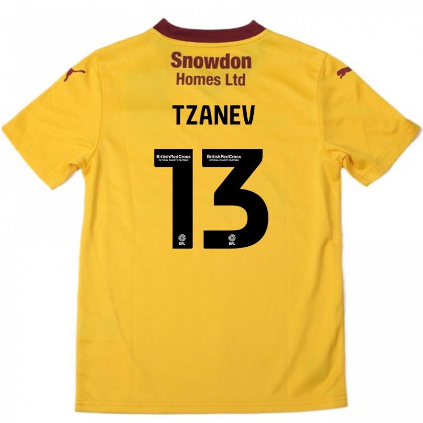 Hombre Camiseta Nik Tzanev #13 Naranja Borgoña 2ª Equipación 2024/25 La Camisa México