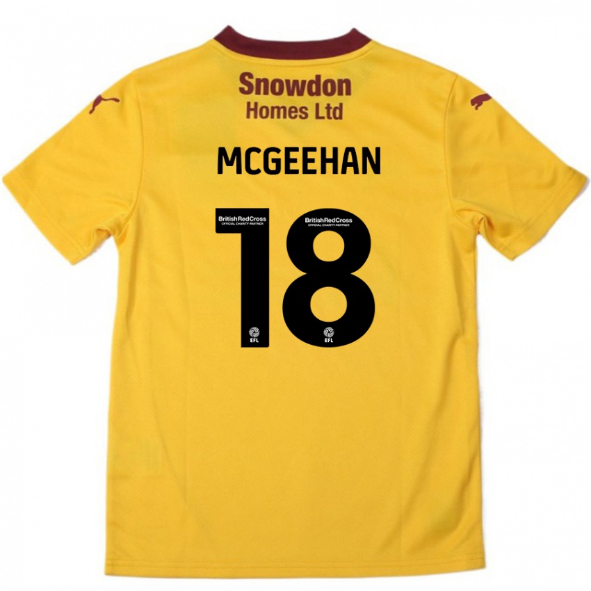 Hombre Camiseta Cameron Mcgeehan #18 Naranja Borgoña 2ª Equipación 2024/25 La Camisa México