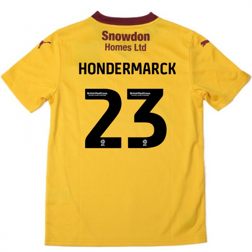 Hombre Camiseta William Hondermarck #23 Naranja Borgoña 2ª Equipación 2024/25 La Camisa México