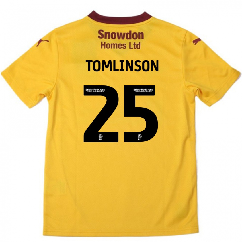 Hombre Camiseta Josh Tomlinson #25 Naranja Borgoña 2ª Equipación 2024/25 La Camisa México