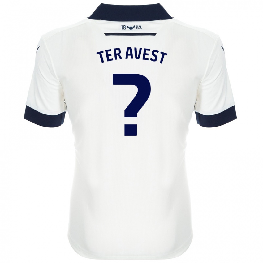 Hombre Camiseta Hidde Ter Avest #0 Blanco Azul Marino 2ª Equipación 2024/25 La Camisa México