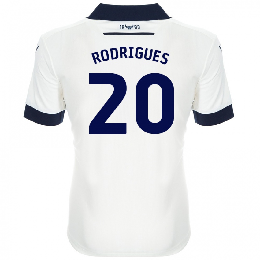 Hombre Camiseta Rúben Rodrigues #20 Blanco Azul Marino 2ª Equipación 2024/25 La Camisa México