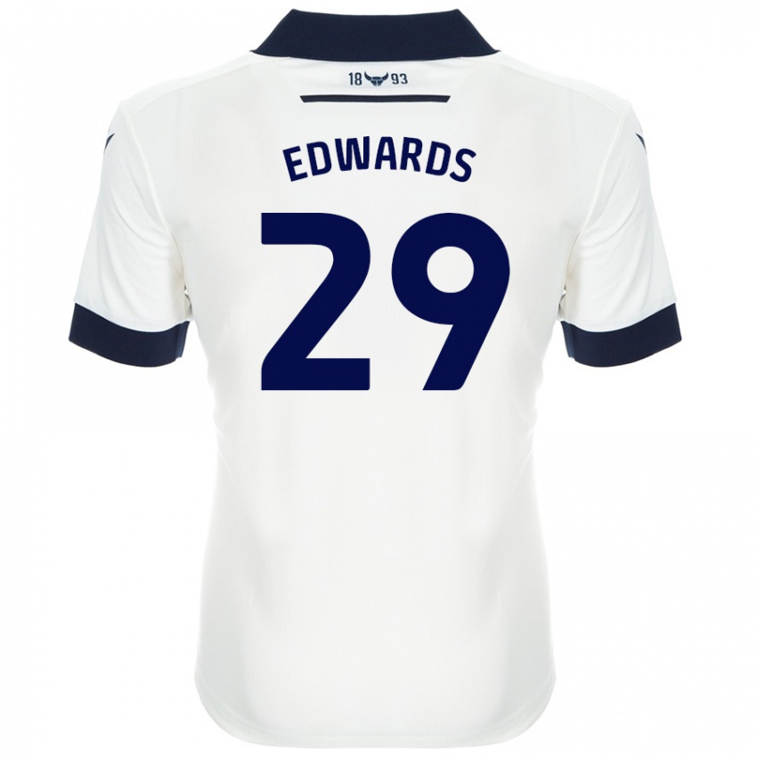 Hombre Camiseta Kyle Edwards #29 Blanco Azul Marino 2ª Equipación 2024/25 La Camisa México