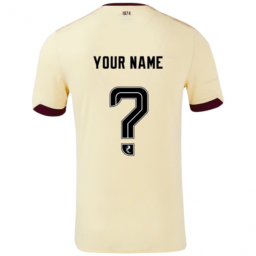 Hombre Camiseta Su Nombre #0 Crema Burdeos 2ª Equipación 2024/25 La Camisa México