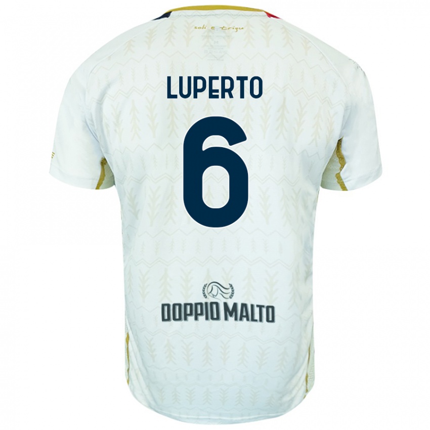 Hombre Camiseta Sebastiano Luperto #6 Blanco 2ª Equipación 2024/25 La Camisa México