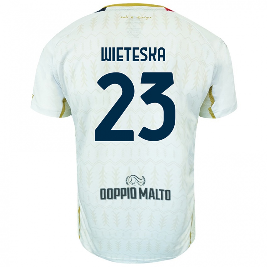 Hombre Camiseta Mateusz Wieteska #23 Blanco 2ª Equipación 2024/25 La Camisa México