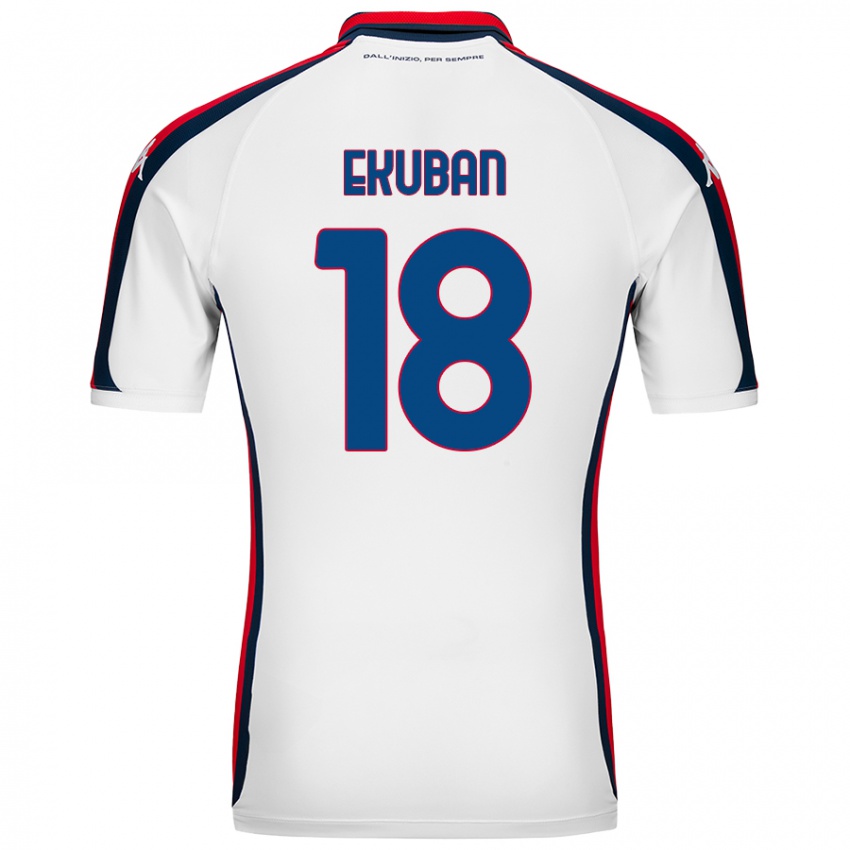 Hombre Camiseta Caleb Ekuban #18 Blanco 2ª Equipación 2024/25 La Camisa México