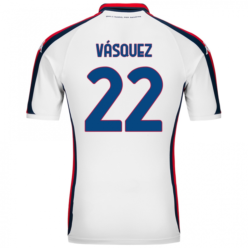 Hombre Camiseta Johan Vásquez #22 Blanco 2ª Equipación 2024/25 La Camisa México