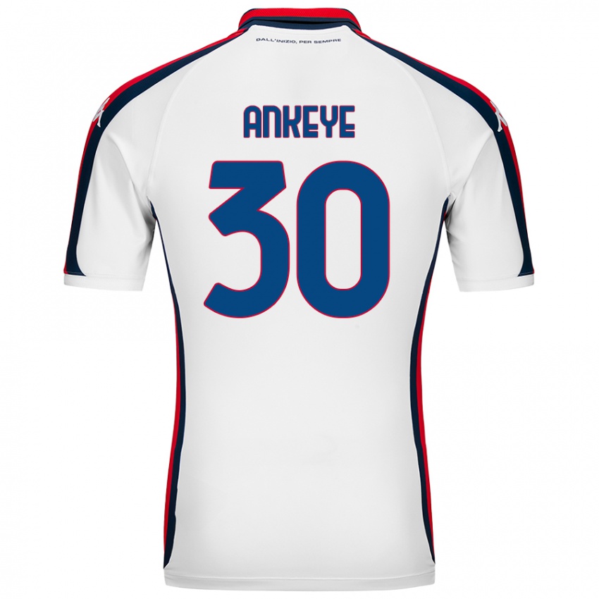 Hombre Camiseta David Ankeye #30 Blanco 2ª Equipación 2024/25 La Camisa México