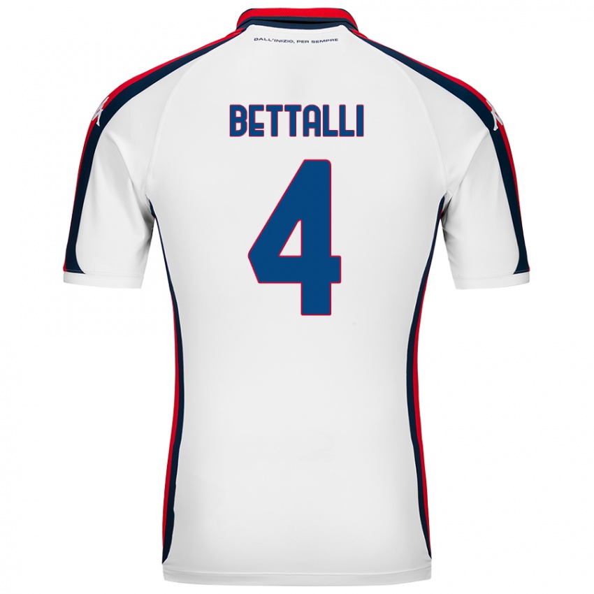 Hombre Camiseta Giorgia Bettalli #4 Blanco 2ª Equipación 2024/25 La Camisa México