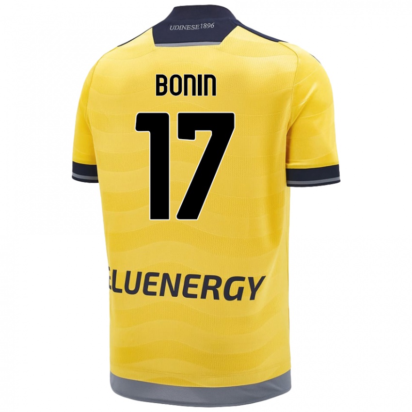 Hombre Camiseta Luca Bonin #17 Dorado 2ª Equipación 2024/25 La Camisa México