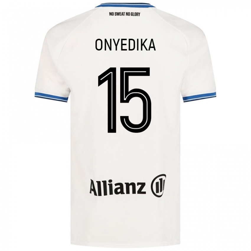 Hombre Camiseta Raphael Onyedika #15 Blanco 2ª Equipación 2024/25 La Camisa México