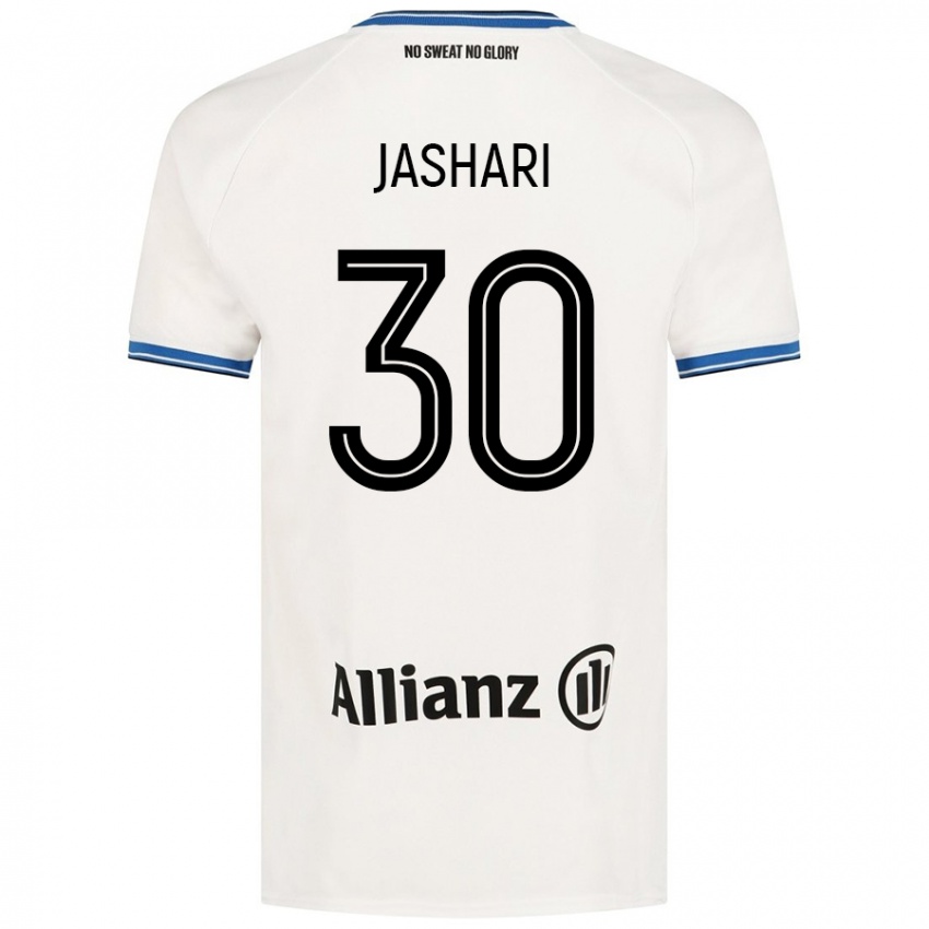 Hombre Camiseta Ardon Jashari #30 Blanco 2ª Equipación 2024/25 La Camisa México