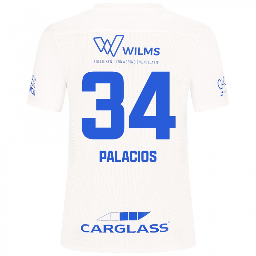 Hombre Camiseta Adrián Palacios #34 Blanco 2ª Equipación 2024/25 La Camisa México