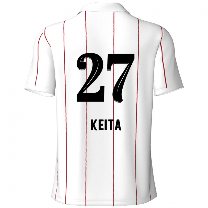 Hombre Camiseta Mandela Keita #27 Blanco Negro 2ª Equipación 2024/25 La Camisa México