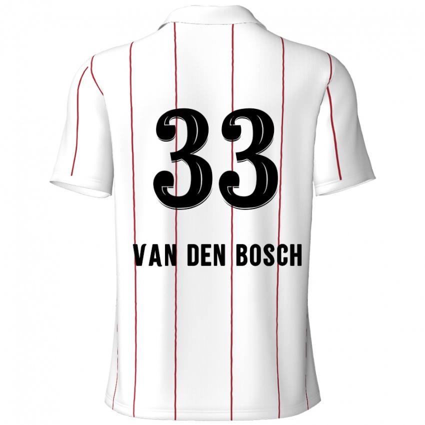 Hombre Camiseta Zeno Van Den Bosch #33 Blanco Negro 2ª Equipación 2024/25 La Camisa México