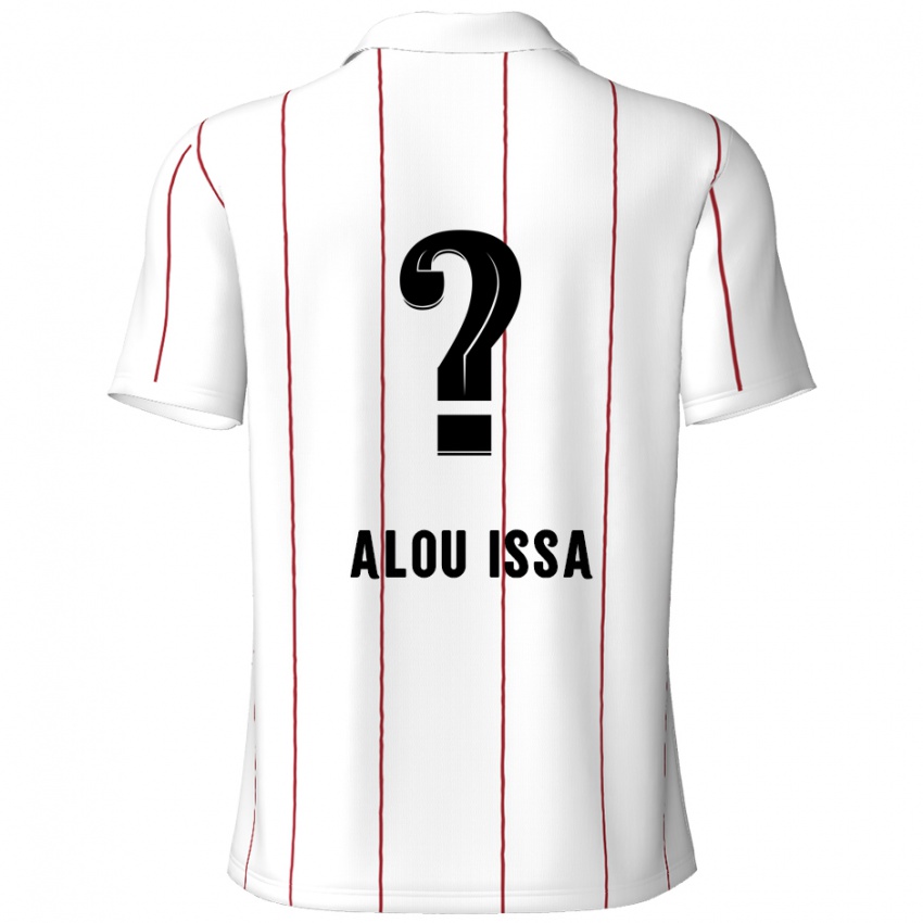 Hombre Camiseta Benjamin Alou Issa #0 Blanco Negro 2ª Equipación 2024/25 La Camisa México