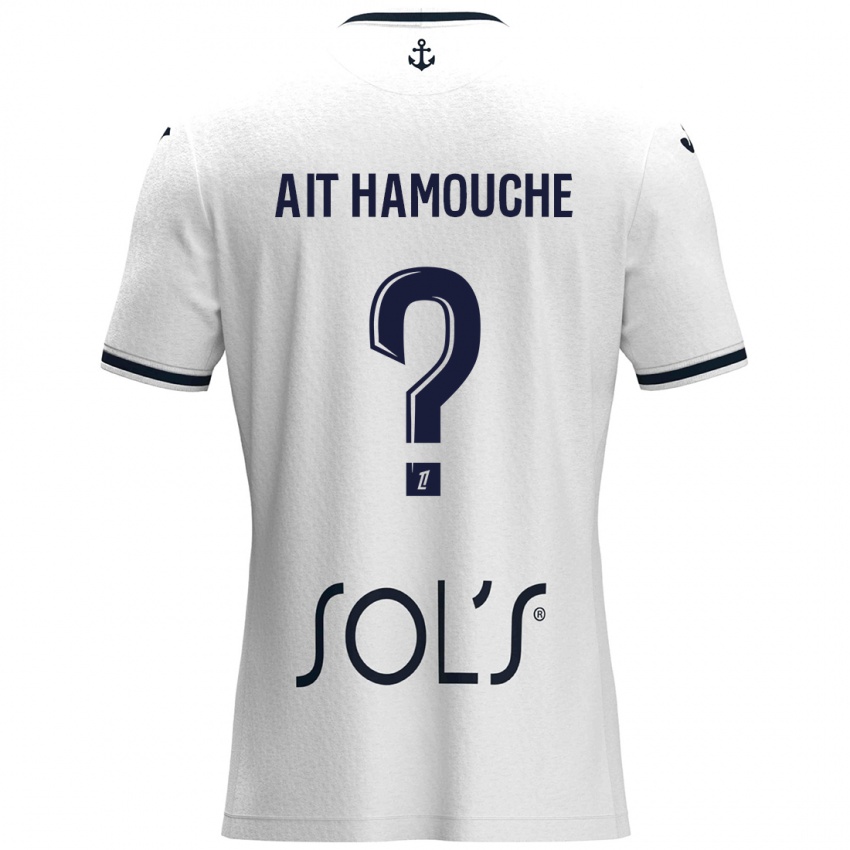 Hombre Camiseta Massyl Ait Hamouche #0 Blanco Azul Oscuro 2ª Equipación 2024/25 La Camisa México