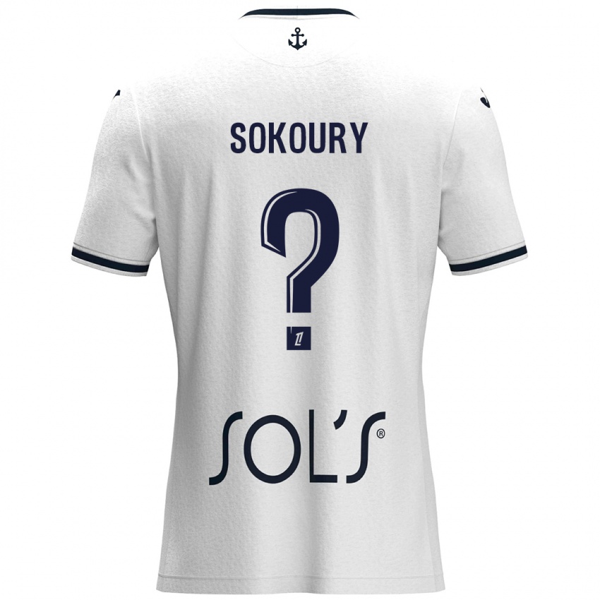 Hombre Camiseta Junior Sokoury #0 Blanco Azul Oscuro 2ª Equipación 2024/25 La Camisa México