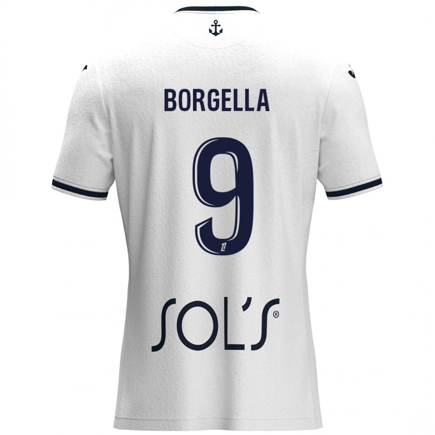 Hombre Camiseta Roselord Borgella #9 Blanco Azul Oscuro 2ª Equipación 2024/25 La Camisa México