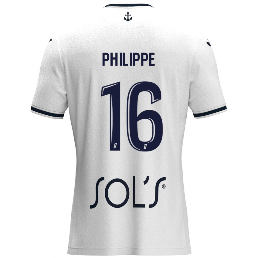 Hombre Camiseta Laëtitia Philippe #16 Blanco Azul Oscuro 2ª Equipación 2024/25 La Camisa México