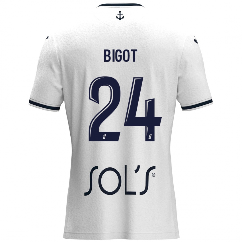 Hombre Camiseta Maureen Bigot #24 Blanco Azul Oscuro 2ª Equipación 2024/25 La Camisa México