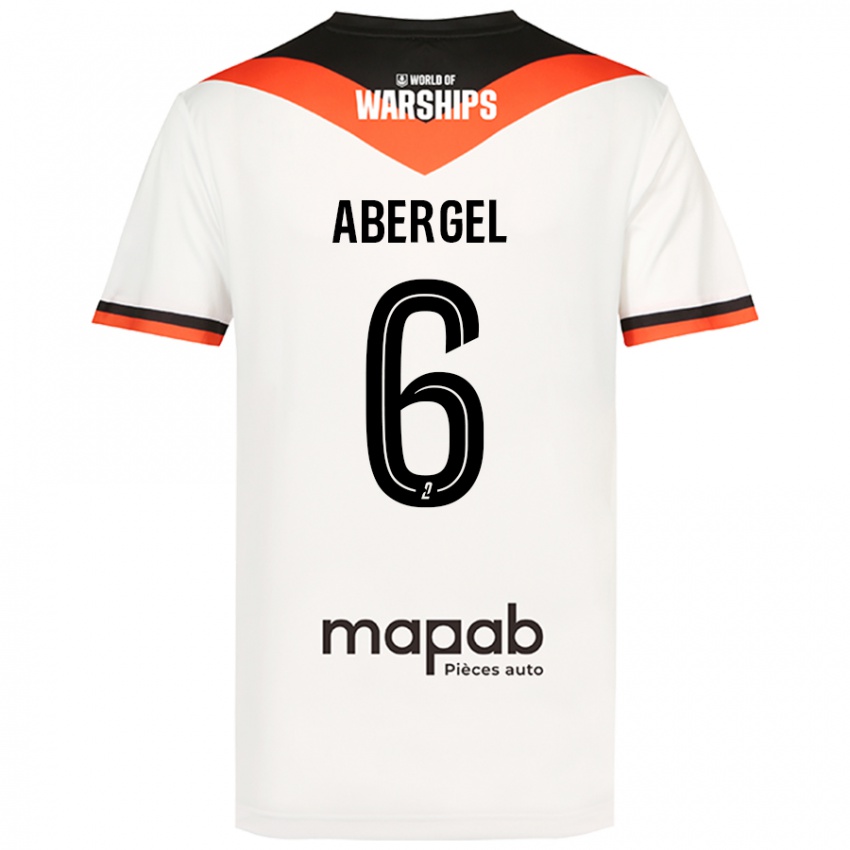 Hombre Camiseta Laurent Abergel #6 Blanco 2ª Equipación 2024/25 La Camisa México