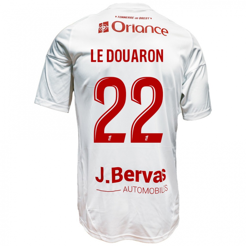 Hombre Camiseta Jérémy Le Douaron #22 Blanco Rojo 2ª Equipación 2024/25 La Camisa México