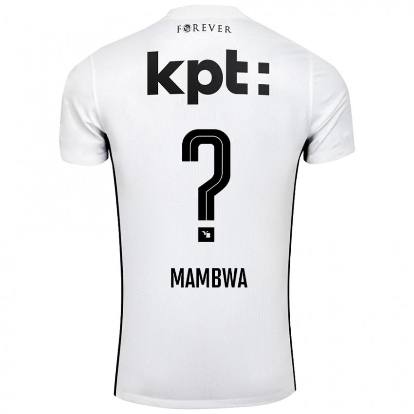 Hombre Camiseta Olivier Mambwa #0 Blanco Negro 2ª Equipación 2024/25 La Camisa México