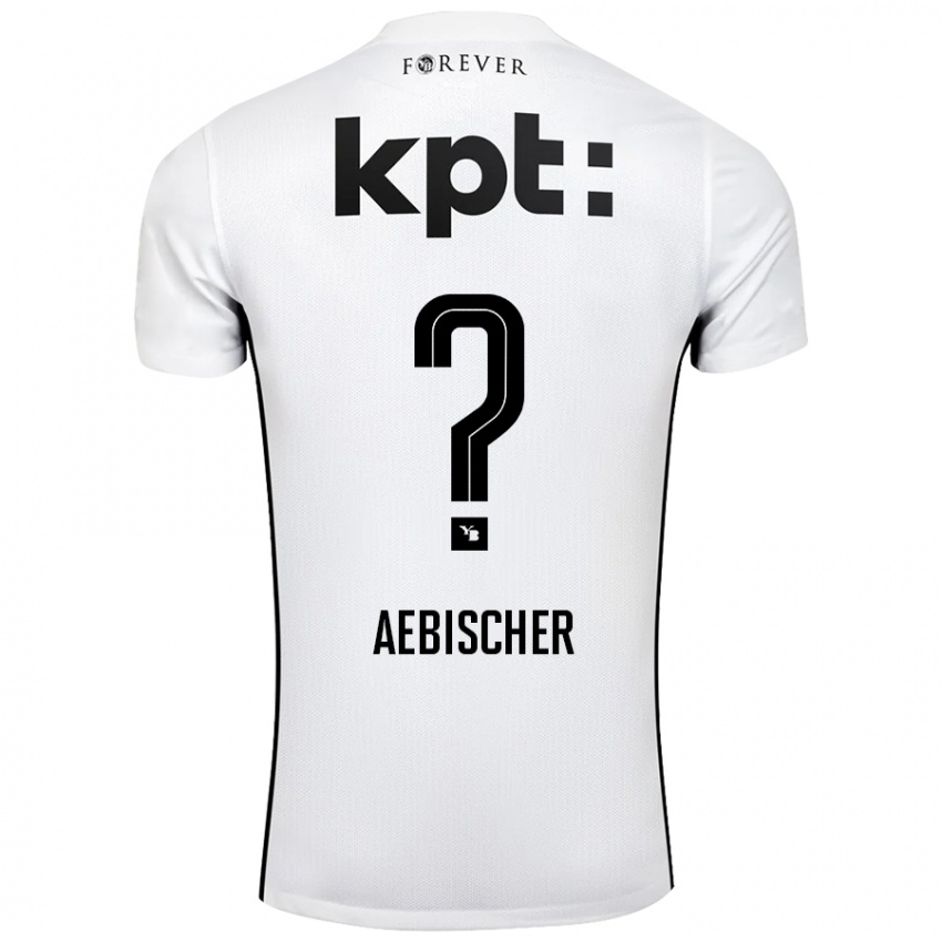 Hombre Camiseta Nico Aebischer #0 Blanco Negro 2ª Equipación 2024/25 La Camisa México