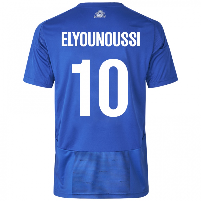 Hombre Camiseta Mohamed Elyounoussi #10 Blanco Azul 2ª Equipación 2024/25 La Camisa México