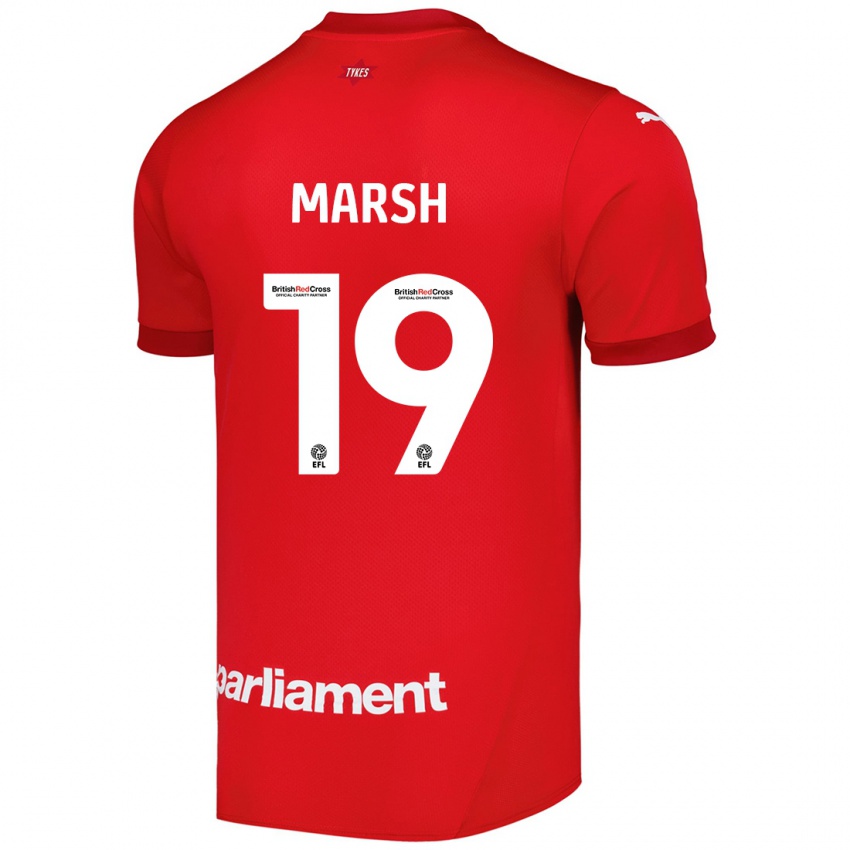 Mujer Camiseta Aiden Marsh #19 Rojo 1ª Equipación 2024/25 La Camisa México