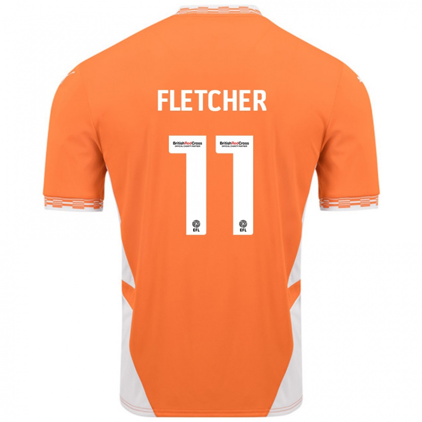 Mujer Camiseta Ashley Fletcher #11 Naranja Blanco 1ª Equipación 2024/25 La Camisa México