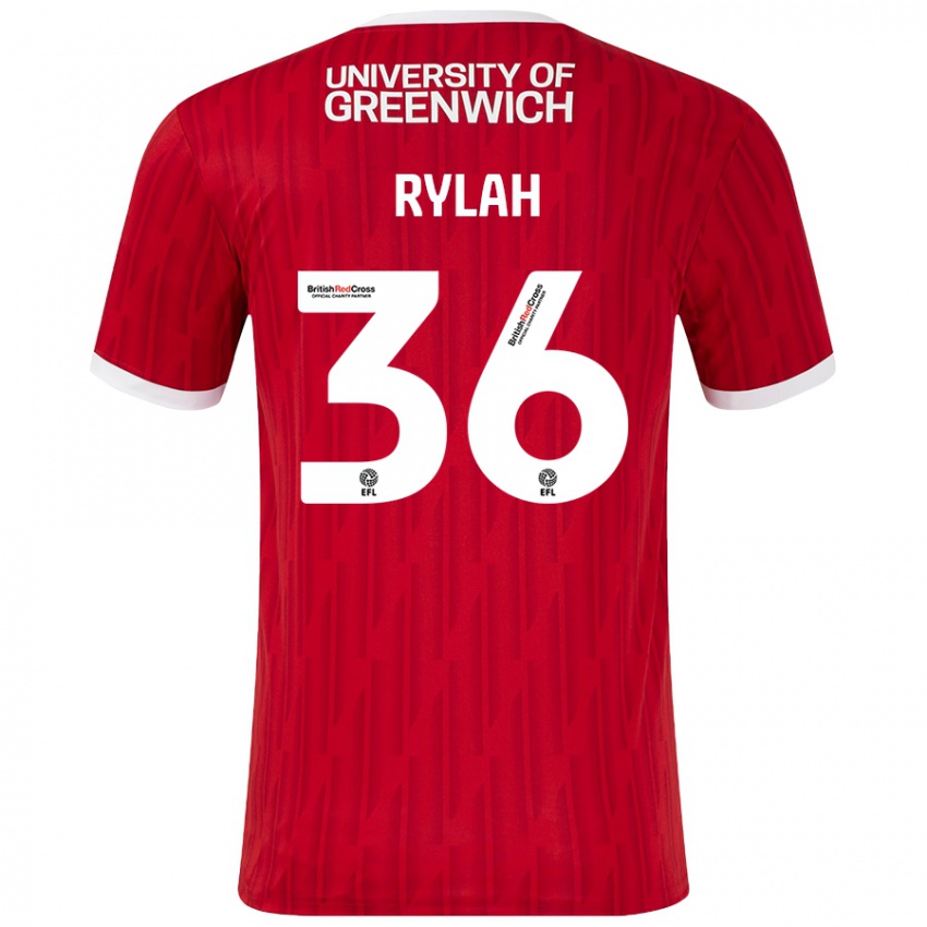 Mujer Camiseta Henry Rylah #36 Rojo Blanco 1ª Equipación 2024/25 La Camisa México