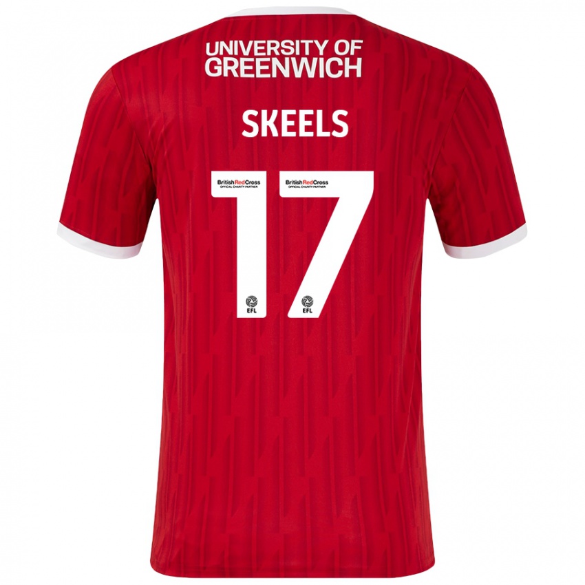 Mujer Camiseta Kiera Skeels #17 Rojo Blanco 1ª Equipación 2024/25 La Camisa México