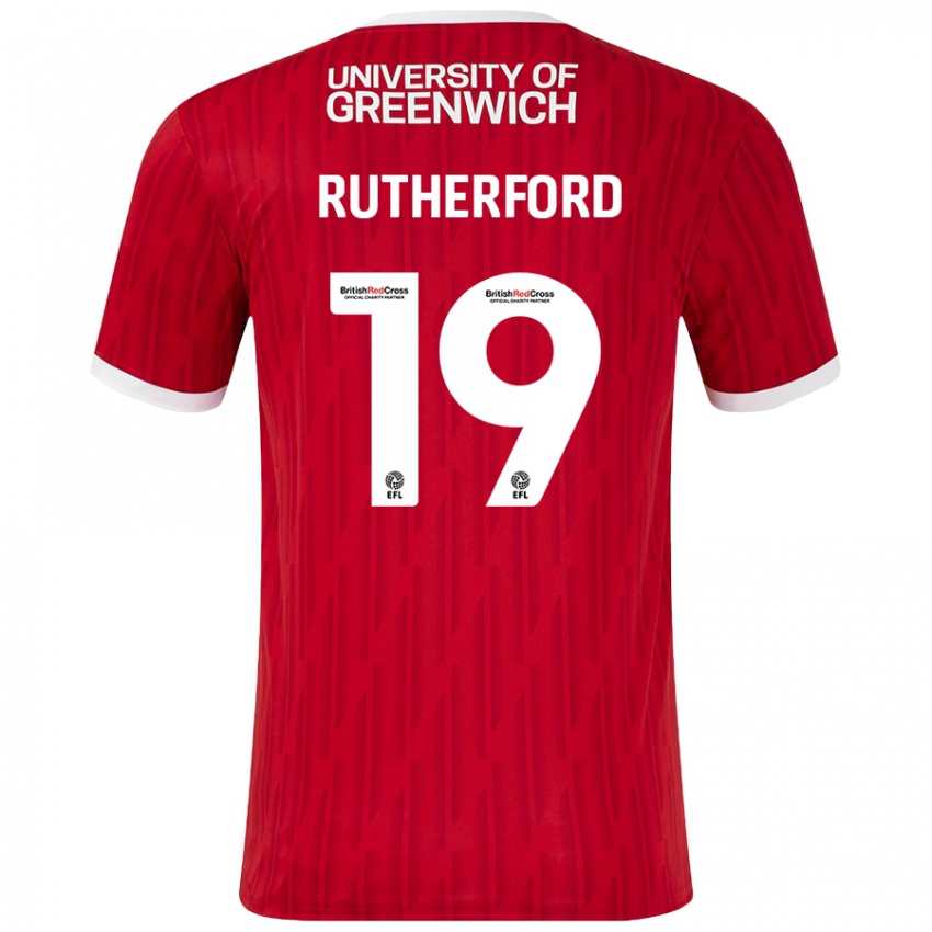 Mujer Camiseta Ella Rutherford #19 Rojo Blanco 1ª Equipación 2024/25 La Camisa México