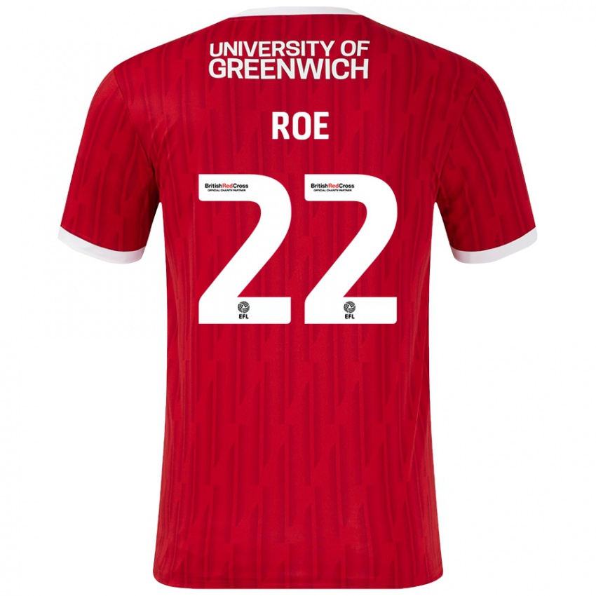 Mujer Camiseta Bethan Roe #22 Rojo Blanco 1ª Equipación 2024/25 La Camisa México