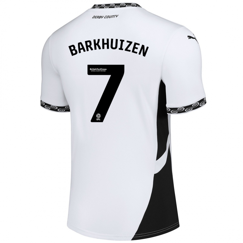 Mujer Camiseta Tom Barkhuizen #7 Blanco Negro 1ª Equipación 2024/25 La Camisa México