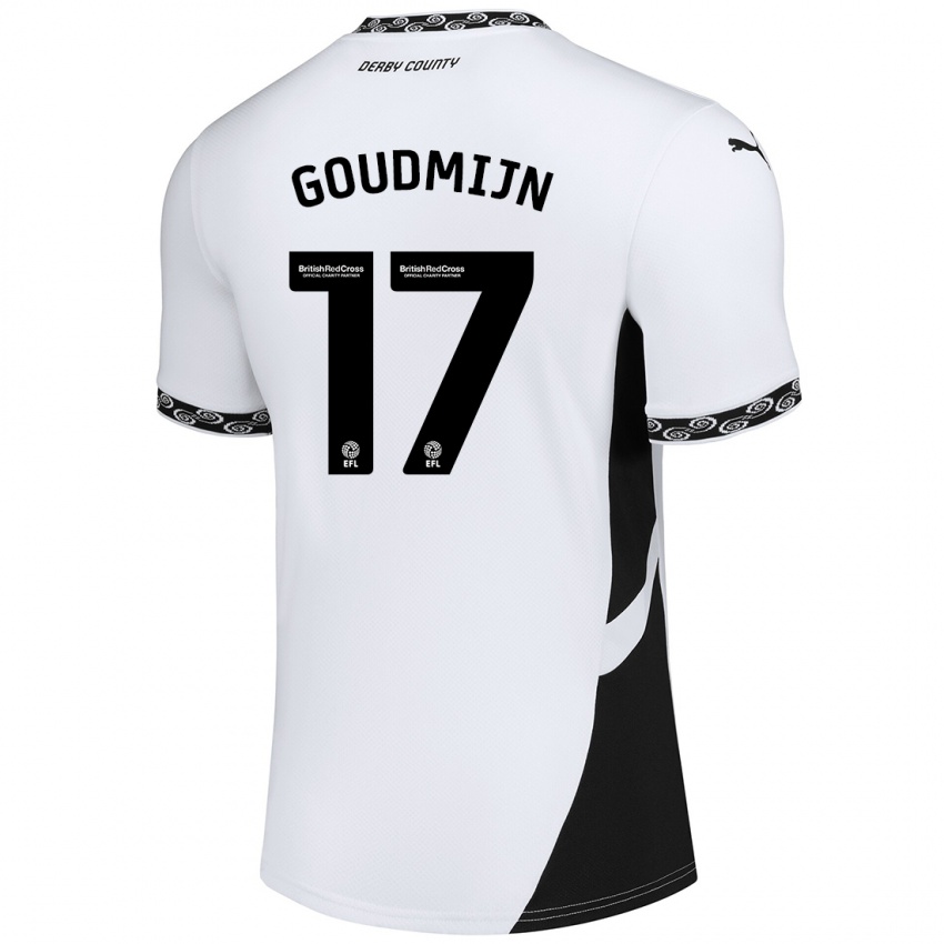 Mujer Camiseta Kenzo Goudmijn #17 Blanco Negro 1ª Equipación 2024/25 La Camisa México