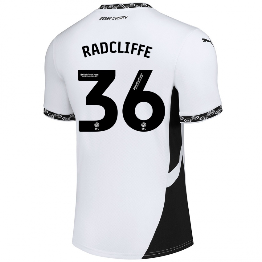 Mujer Camiseta Ben Radcliffe #36 Blanco Negro 1ª Equipación 2024/25 La Camisa México