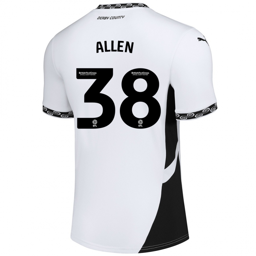 Mujer Camiseta Cruz Allen #38 Blanco Negro 1ª Equipación 2024/25 La Camisa México