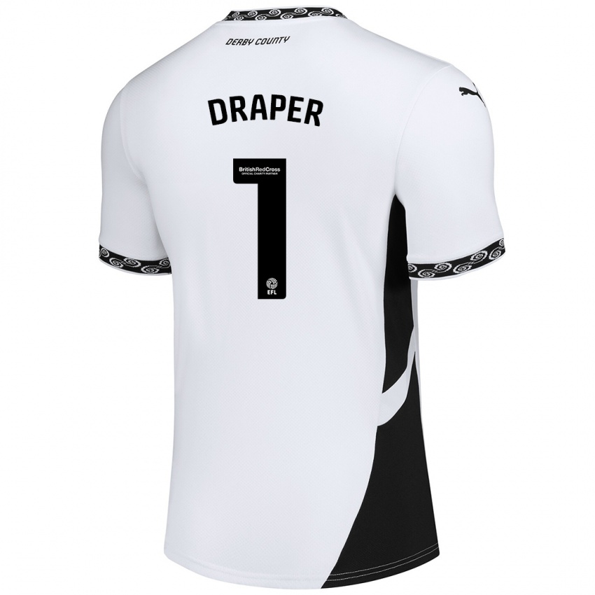 Mujer Camiseta Anna Draper #1 Blanco Negro 1ª Equipación 2024/25 La Camisa México