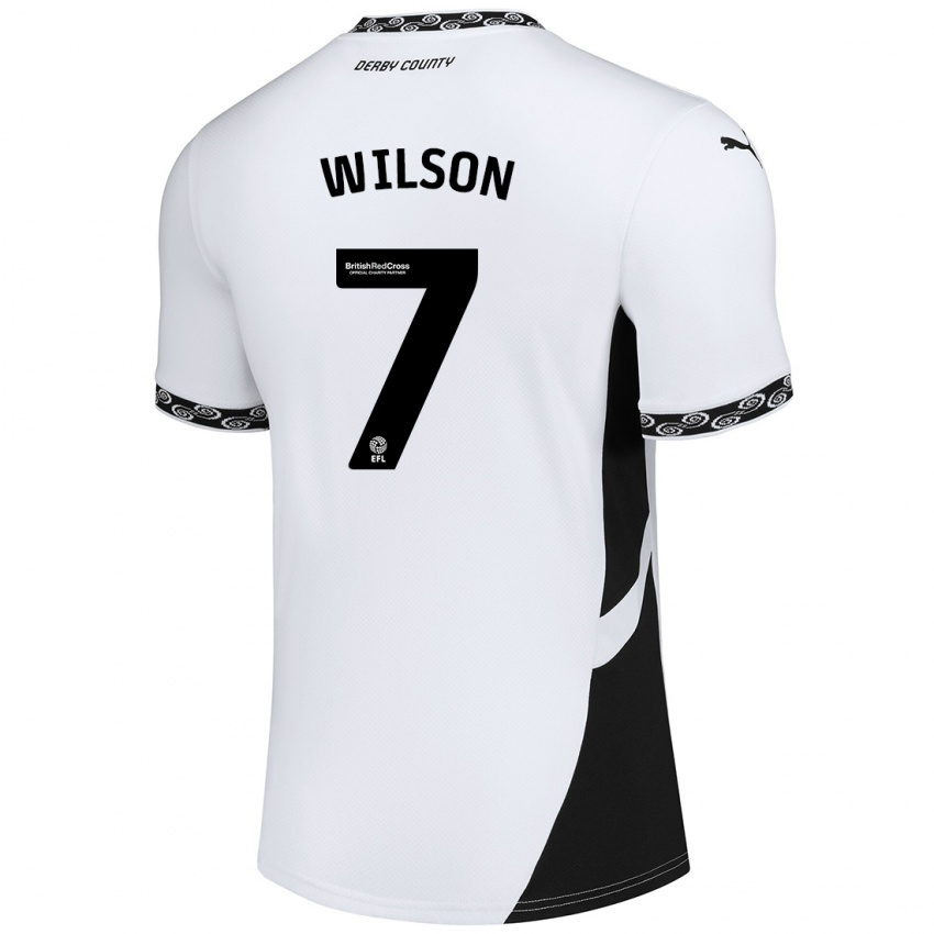 Mujer Camiseta Emelia Wilson #7 Blanco Negro 1ª Equipación 2024/25 La Camisa México