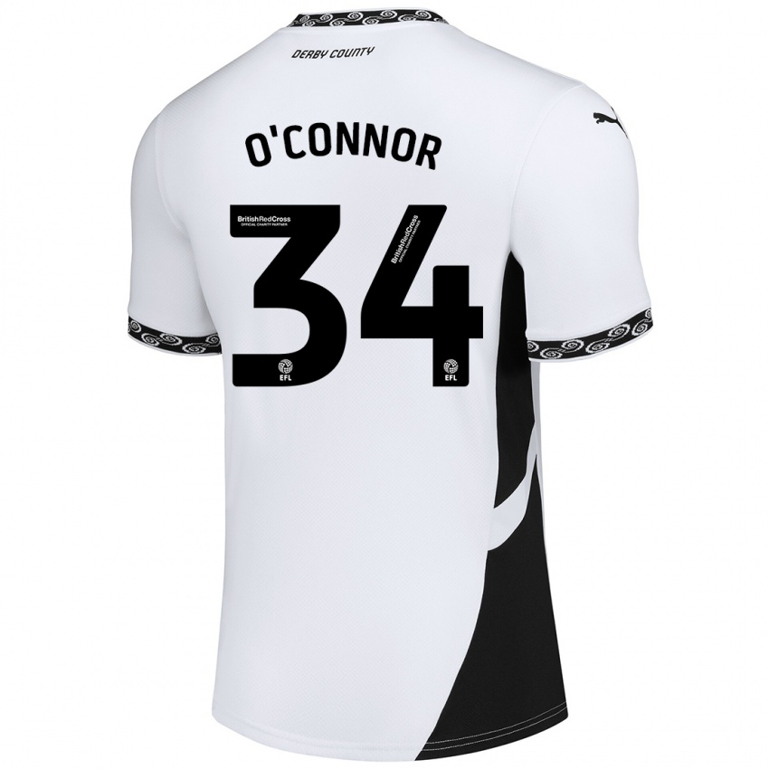 Mujer Camiseta Dolcie O'connor #34 Blanco Negro 1ª Equipación 2024/25 La Camisa México