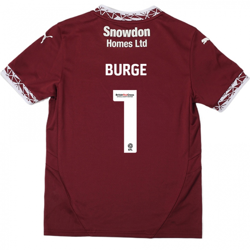 Mujer Camiseta Lee Burge #1 Borgoña 1ª Equipación 2024/25 La Camisa México