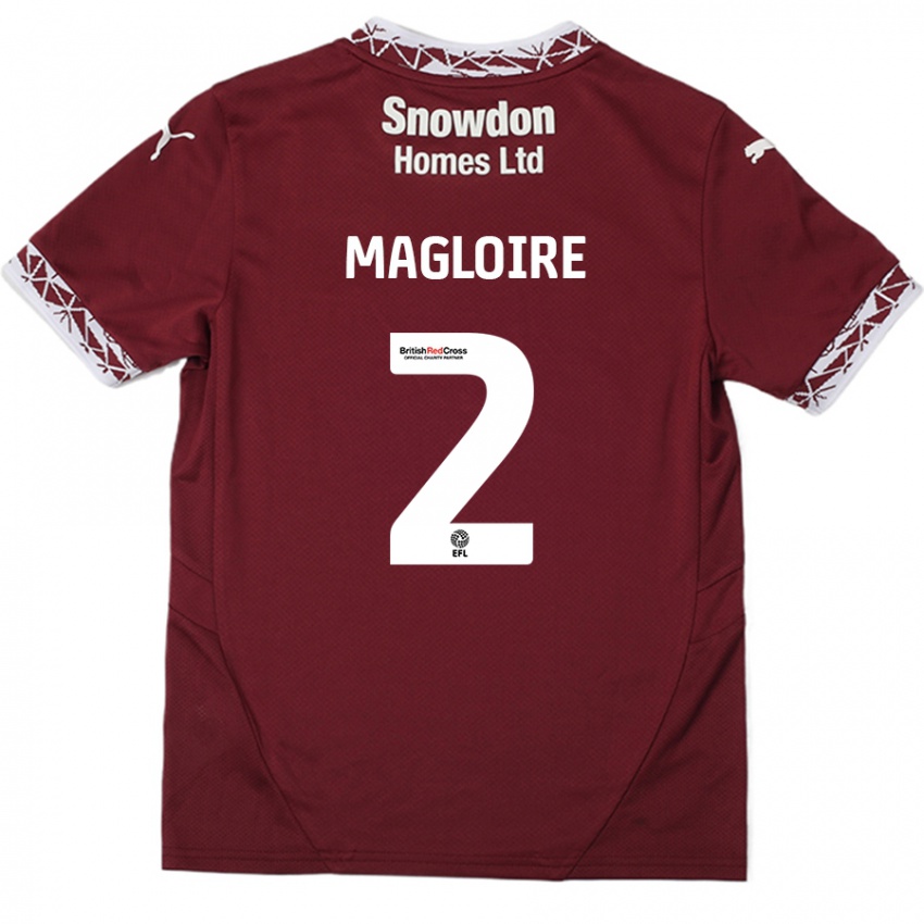 Mujer Camiseta Tyler Magloire #2 Borgoña 1ª Equipación 2024/25 La Camisa México