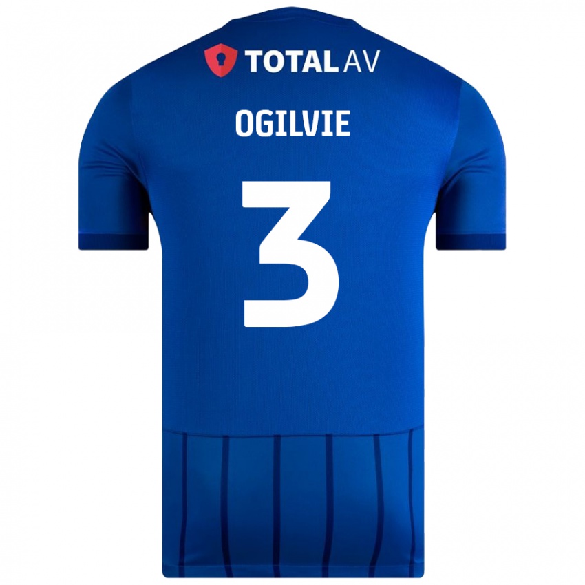 Mujer Camiseta Connor Ogilvie #3 Azul 1ª Equipación 2024/25 La Camisa México