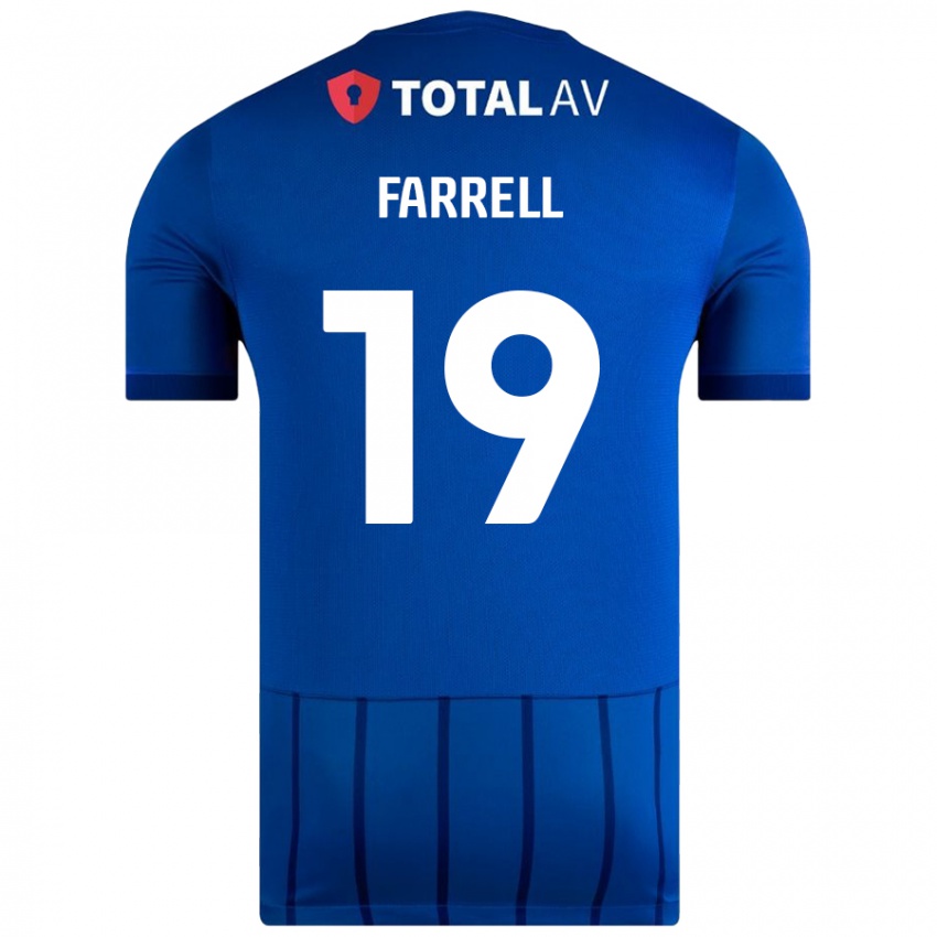 Mujer Camiseta Jacob Farrell #19 Azul 1ª Equipación 2024/25 La Camisa México